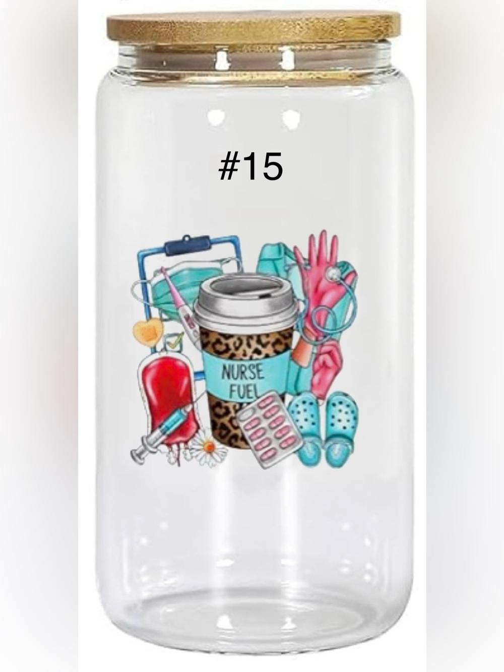Buy Now* nurse 16 ounce tumbler with bamboo lid and straw - Picture 15 of 15